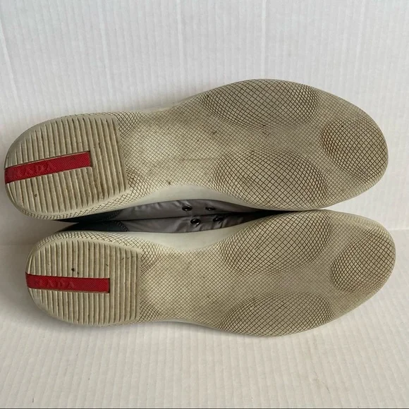 Prada Metallic Silver Gray Sneakers - Picture 10 of 12